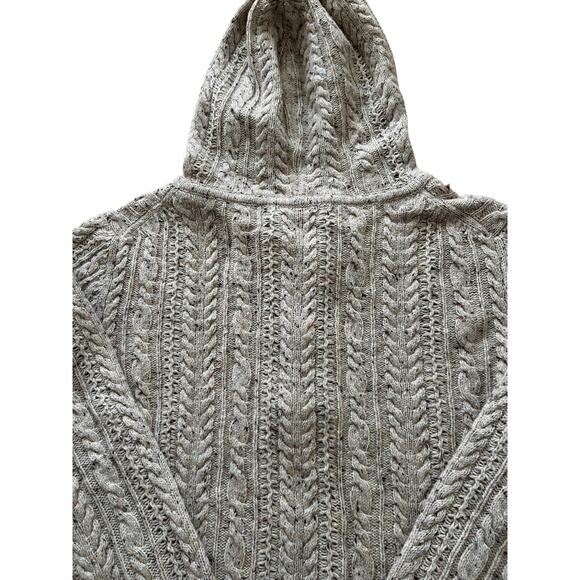 Eddie Bauer Women’s Wool & Cashmere Blend Hooded Cable Knit Fisherman Sweater XL - Picture 10 of 13